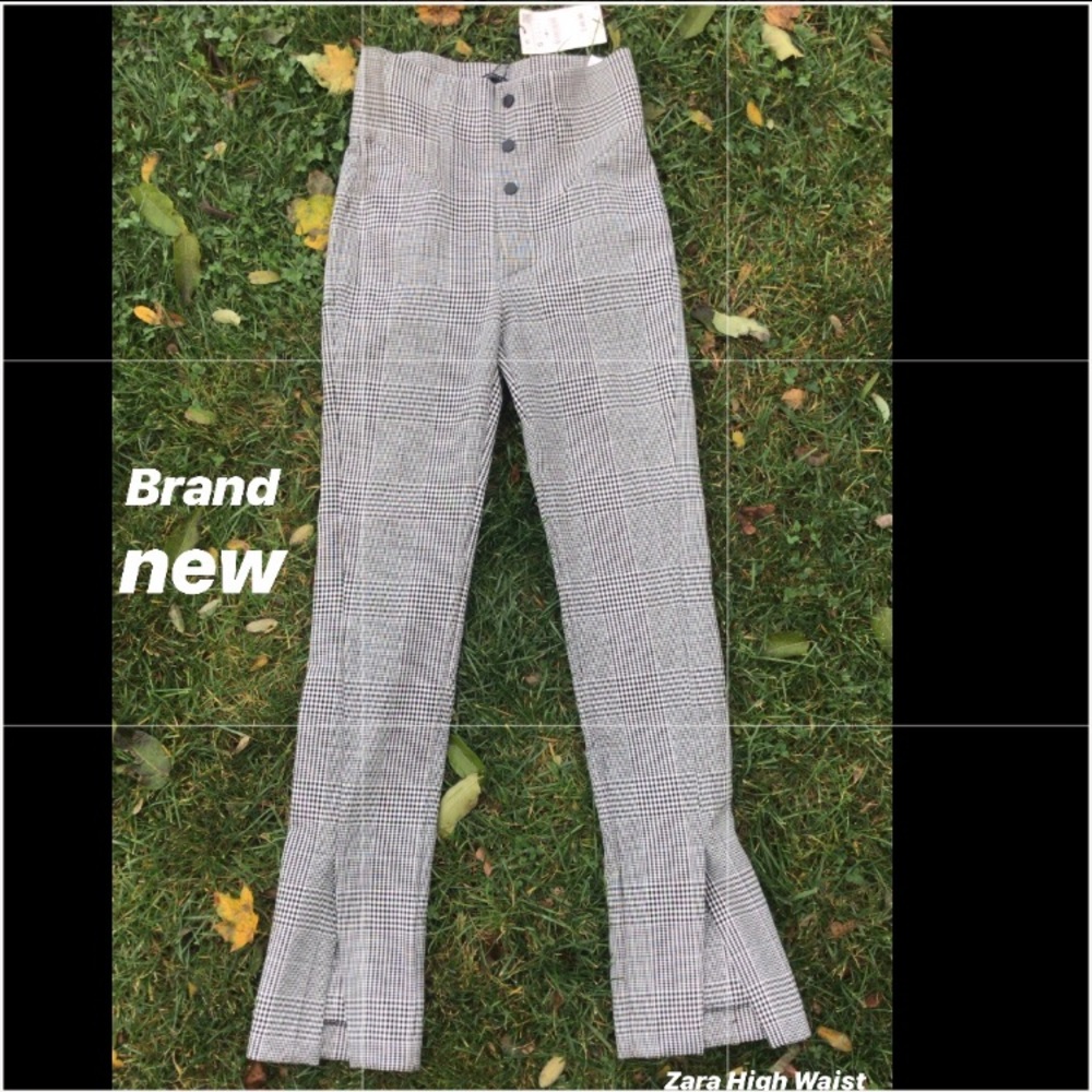 High waist plaid Zara pants